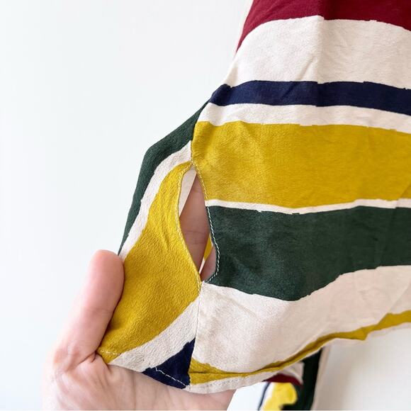 Zara multicolor wrap top blouse size M 3/4 sleeves - Picture 3 of 7